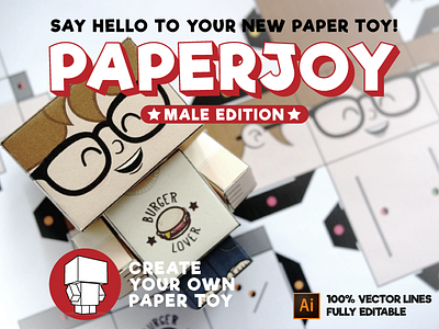Paperjoy Screenshot 1 character craft creator cube cute fun generator illustration paper template toy vector