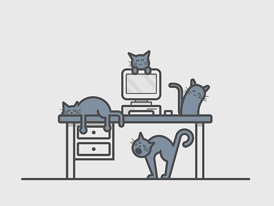 Cats animal cat desk vector