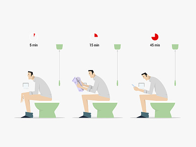 Poop time comparison. illustration poop toilette vector