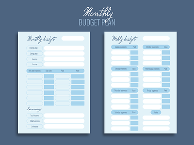 Personal monthly and weekly budget planner bills and expanses list financial planner graphic design illustration incomes and expenses list monthly budget list monthly budget planner personal planner planner for family vector planner weekly budget planner