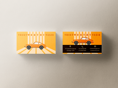 Business card for retro taxi