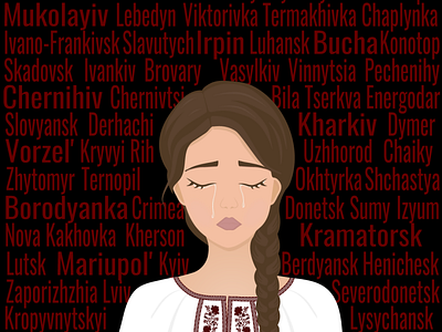 Ukraine is crying for its children adobe illustrator beautiful sad girl crying girl ukrainian girl in national close war in ukraine