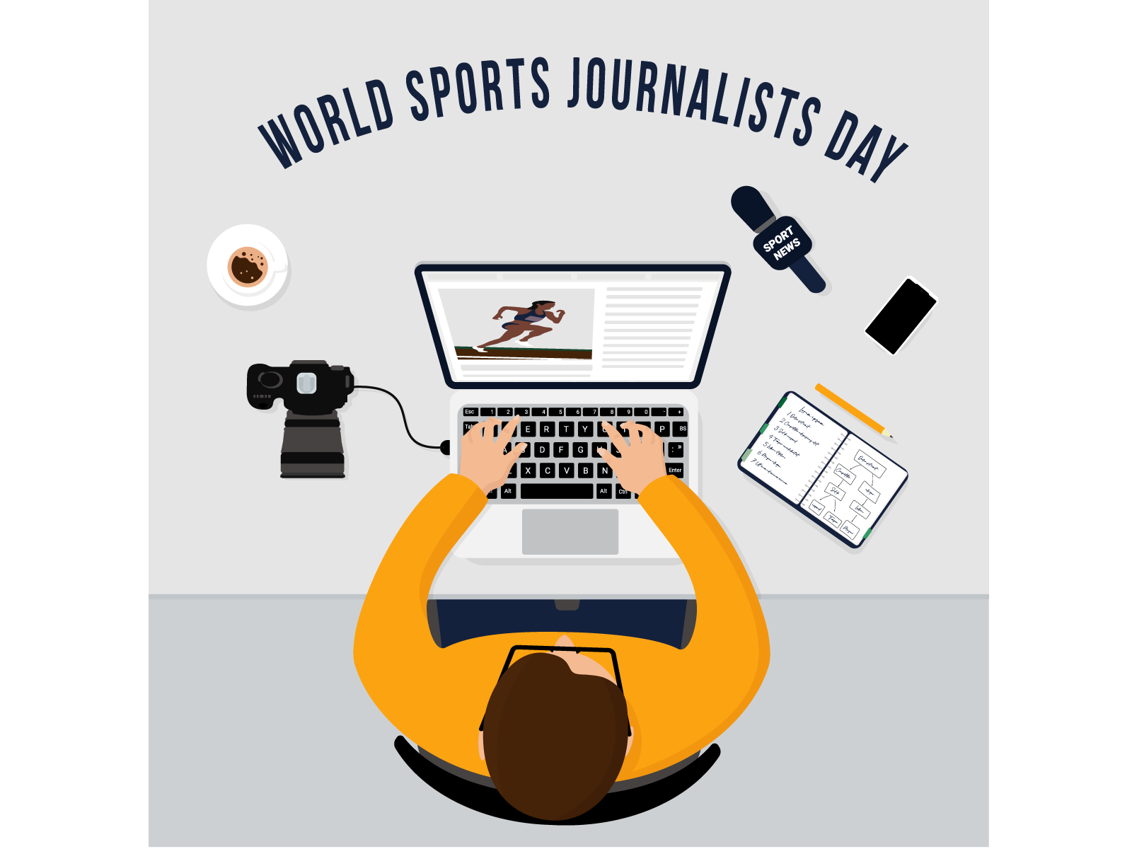 Postcard to the World Sports Journalist's Day by Kateryna on Dribbble