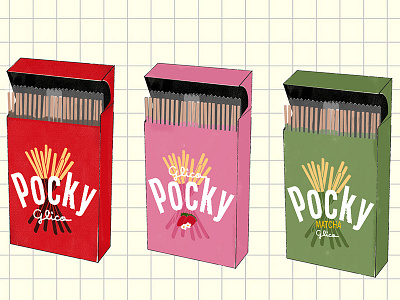 Pocky illustration japanese snacks pocky