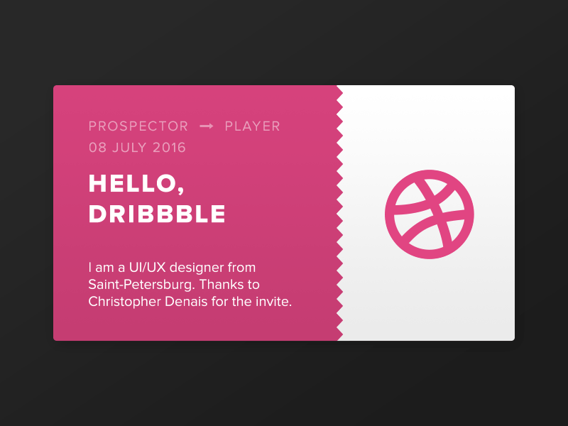 Hello, Dribbble ae aftereffects animation card cards debut hello invitation invite thanks ui ux