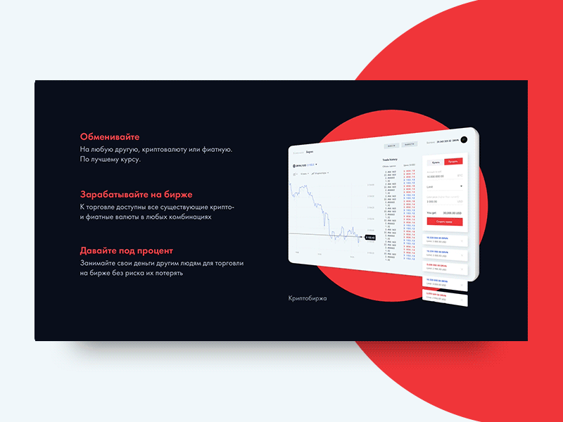 Crypto Landing pt. 2 animation crypto desktop flat floating material mockups principle sketch ui web