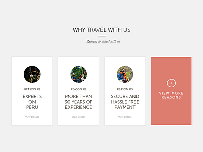 Why Travel With Us - Section block blocks button design flat more peru travel ui