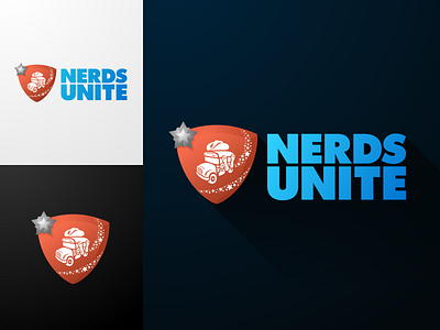 Nerds Unite Rocket League design gamer gaming icon illustration illustrator lettering logo logo design logo designer rocket league simple twitch typography vector