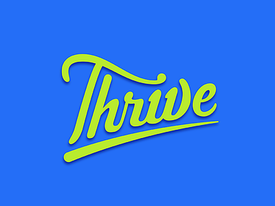 Thrive digital lettering script simple thrive type typography vector