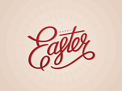 Happy Easter! cross easter he is risen lettering rays religious resurrection sunday type typography vintage