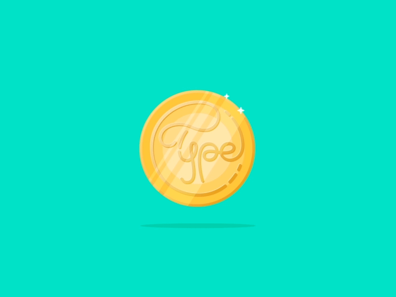 Logo Type animation coin gif gold icon lettering logo love shine simple type typography