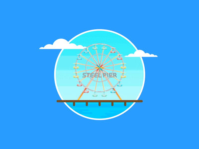 Steel Pier Ferris Wheel amusement animation carnival ferris wheel gif illustration pier simple steel pier ux vacation wheel