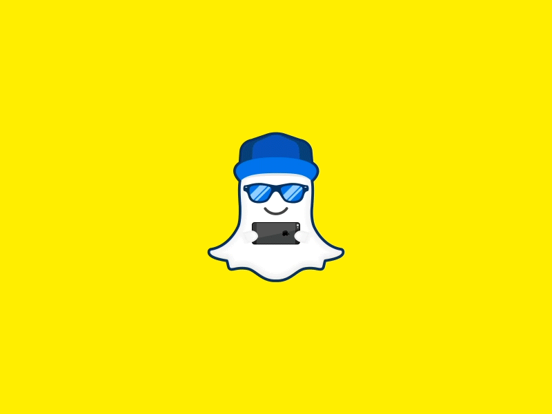 Snapchat Ghost animation ghost gif icon illustrator logo phone portrait selfie snapback snapchat sunglasses