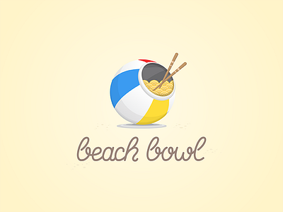 Beach Bowl ball beach bowl branding lettering logo noodles sandy soup summer