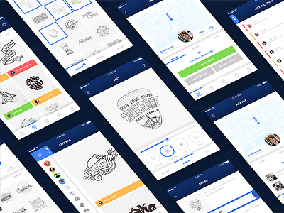 Sharpen Mobile Screens application design drawings layouts mobile mockup pages screens sharpen sketches ui ux