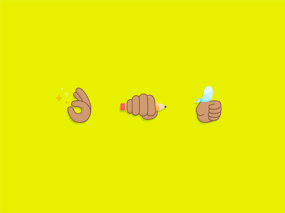 Art Director Hands art director design emoji hands illustration on point signs
