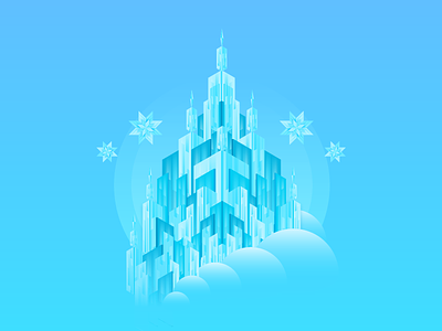 Ice Castle castle cold design frozen ice illustration illustrator let it go vector winter