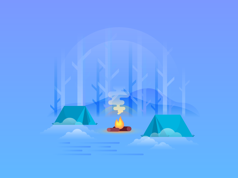 Winter Camp vector illustrator design illustration freezing fire bon fire relaxing cold camp winter