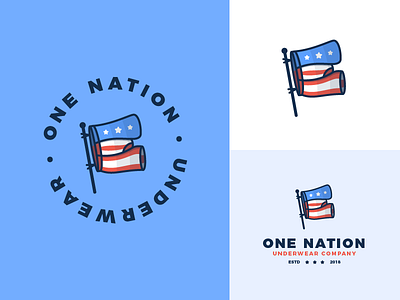 One Nation. Underwear. american brand branding design flag funny illustration logo one nation underwear