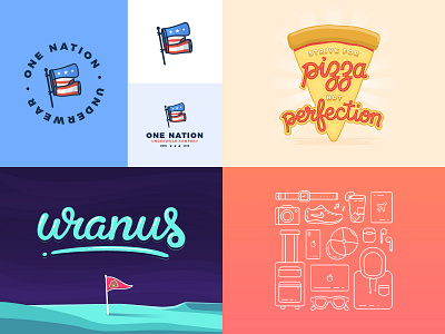 2018 Highlights design designer food icons illustrate illustration logo pizza space travel uranus vacation