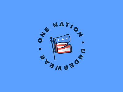 One Nation Underwear america country funny humor illustration logo patriotic sticker design stickermule underwear usa