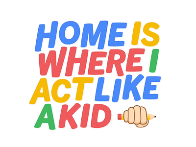 Act Like a Kid animation blue colors design games gif illustrate illustration lettering letters red type typography yellow