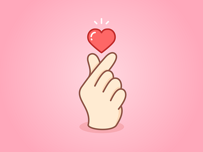 Finger Heart design finger gesture hand heart icon illustrate illustration korean logo today trend