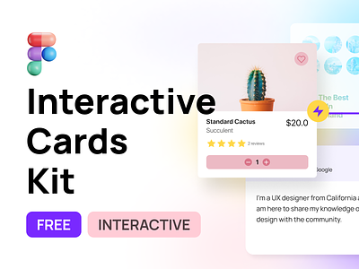 Figma Interactive Cards UI Kit - Free