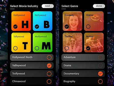 Movie App First Time User Experience app choice design entertainment movie app movies onboarding ui user experience user interface ux