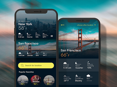 Weather App Concept app design illustration ios iphone ui ui design user experience ux weather