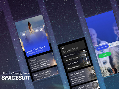 SpaceSuit UI KIt - Coming Soon app design illustration ui uikit user experience user interface ux