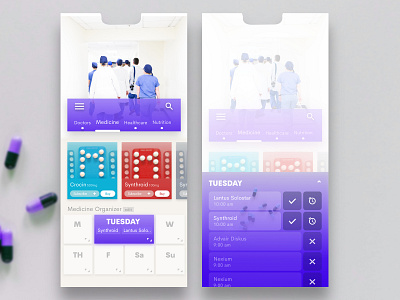 Medicine Organizer App android app app design design health health app interface medical medicine reminder ui user experience user interface ux