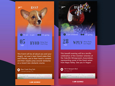 Event App - Adobe Daily Creative Challenge - Day #2 app design illustration interface ui user experience user interface ux xddailychallenge