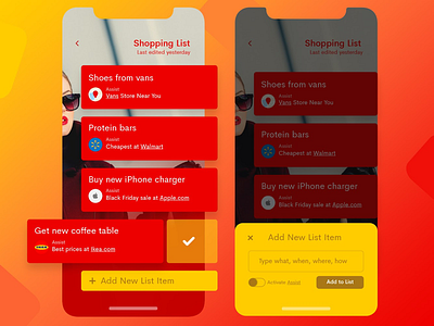 List App Design - black friday ai app design artificial intelligence black friday interaction ios list productivity red shopping ui ux
