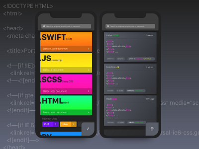 On-The-Go Code Editor for iOS app design code editor coding design design challenge editor interaction interface ios ios app iphone iphone x mobile programming ui user experience user inteface ux web design