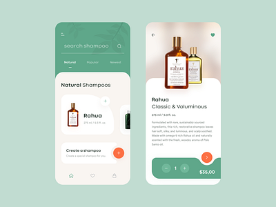 Natural Shampoo Store App app app design care concept creative e commerce flat illustraion minimal minimalist mobile mobile design natural perfume perfume app project shampoo ui ui design ux