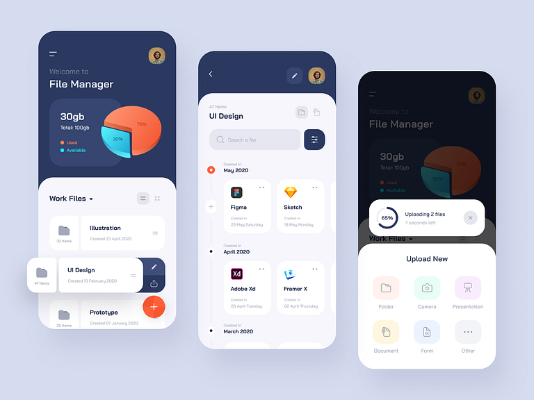 File Manager App by Emre Huzeyfe Baştaş on Dribbble