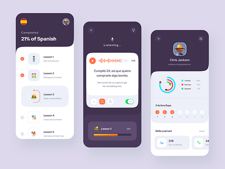 Language Learning App by Emre Huzeyfe Baştaş on Dribbble