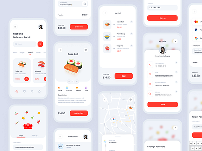 Food Delivery App 3d app app design delivery delivery app design food food app food delivery service mobile app design order pizza project restaurant template ui ui kit ui8 ui8net ux