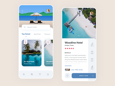 Hotel Booking App app app design booking booking app clean concept design ecommerce flat hotel hotel app hotel booking illustration interface minimal mobile design reservation ui ui ux ux