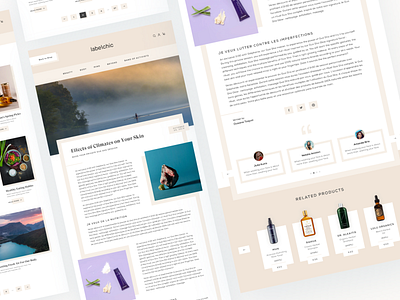 Blog site design for Labelchic beauty belgium blog blog design blog website cosmetic detail page e commerce ecommerce health healthy lifestyle interface minimal project ui ui design ui ux ux web design