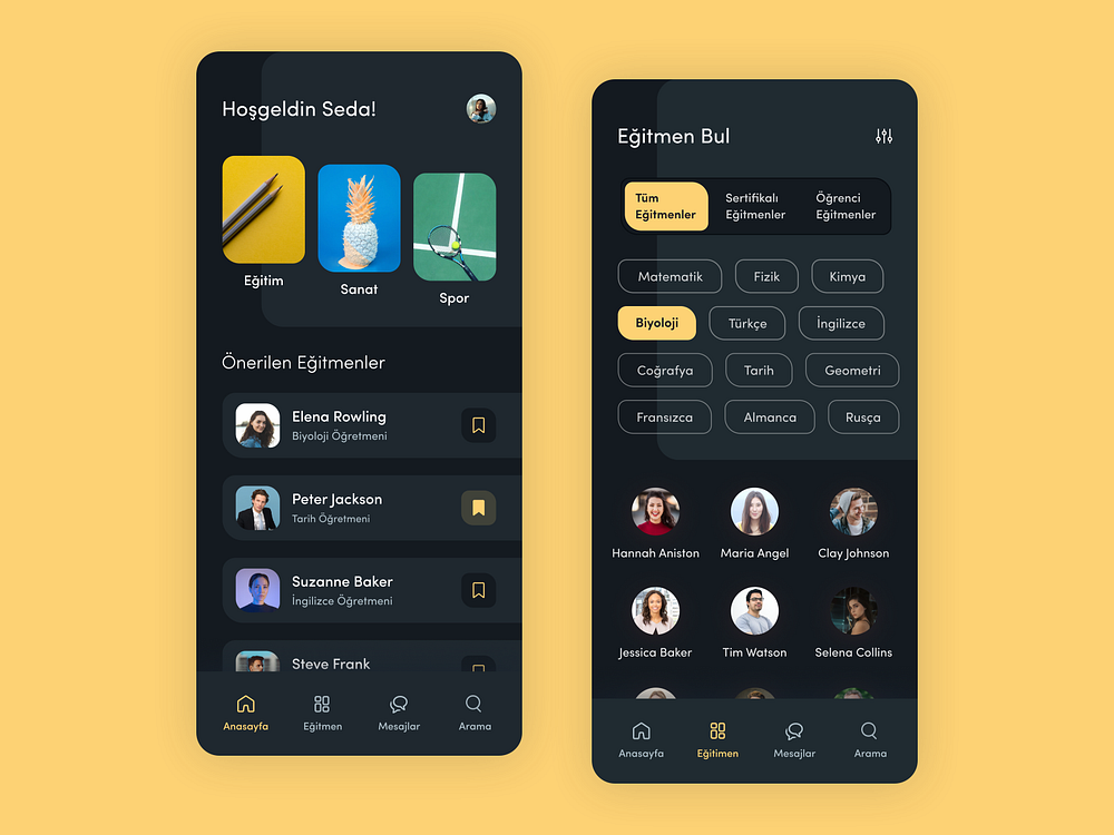 Education App by Emre Huzeyfe Baştaş on Dribbble