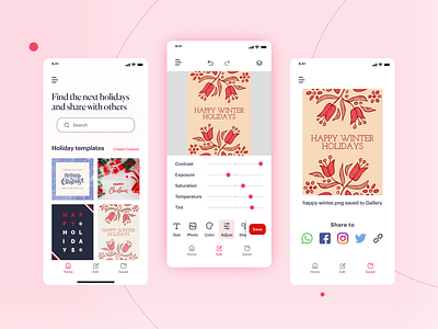 Holiday Card App UI