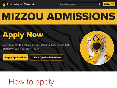 Admissions 2016 Redesign admissions mizzou website