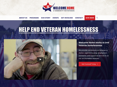 Welcome Home Inc. Redesign design non-profit veterans website