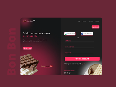Bon Bon SignUp Page adobexd design figma graphic design ui ux