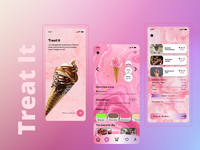 Treat It App UI adobexd design figma graphic design ui ux wireframing