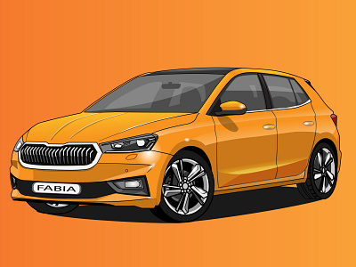 Skoda Fabia car illustration fabia 2020 illustration skoda skoda fabia vector vector illustration vector tracing