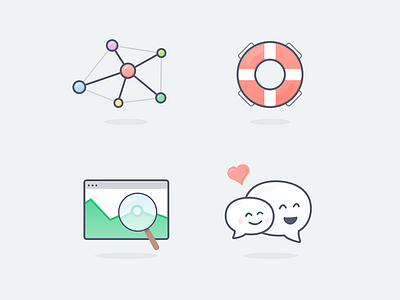 Icons connect engage icon illustration manage support