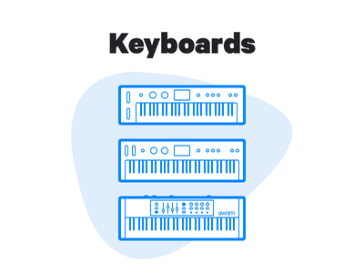 Keyboards blue icon illustration keyboard keys simple
